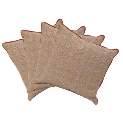 Pack of 4 Azuk Orange & Grey Cushion Covers 50cm x 50cm