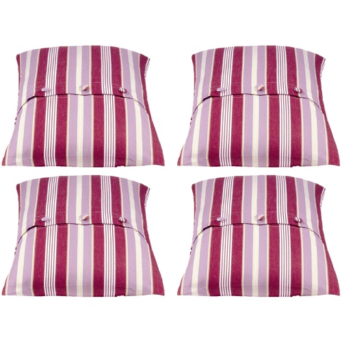 Pack of 4 Coste Fuchsia 50x50cm Striped Cushion Cover