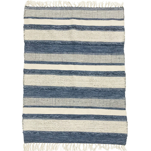 Striped blue/white rug120x180 CM