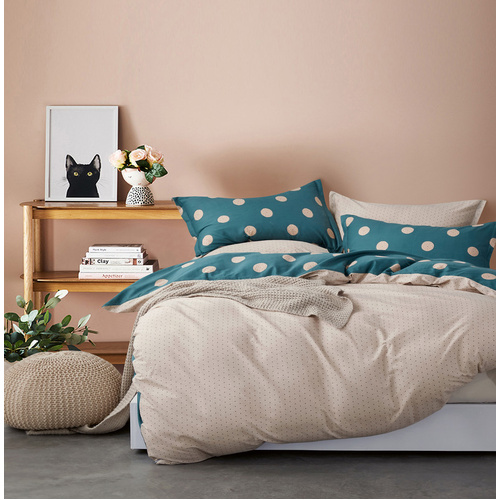 100% Cotton Reversible Quilt Cover Set - Hugo - Queen Size