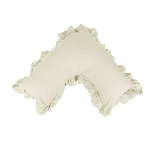 Artex Polyester Cotton V Shape Ruffle Pillowcase Linen