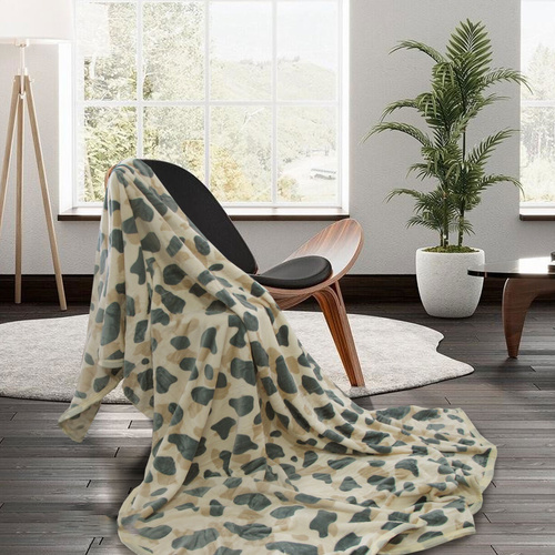 Animal Skin Pattern Soft Flannel Plush Single Size Blanket / Large Throw Rug 150 x 200cm Jaguar