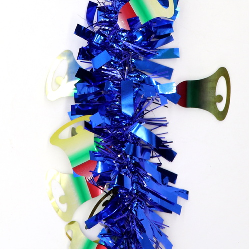 5x 2.5m Christmas Tinsel Xmas Garland Sparkly Snowflake Party Natural Home Décor, Bells (Blue)