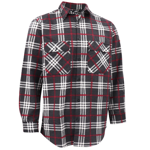 Men's 100% Cotton Flannelette Shirt Long Sleeve Plaid Check Flannel w Pockets, Shadow Glen Plaid, 3XL
