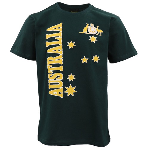 Unisex Adults Kids Mens Womens Australian Day Aussie Souvenir Tee Tops T Shirt, Green, M