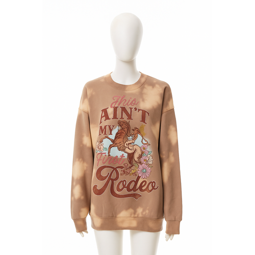 Mineral Wash Graphic Sweatshirt Mocha S