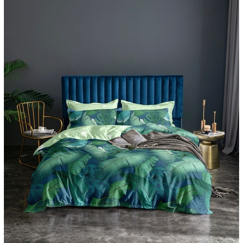 Kalena Leaves Quilt Cover Set - Super King Size