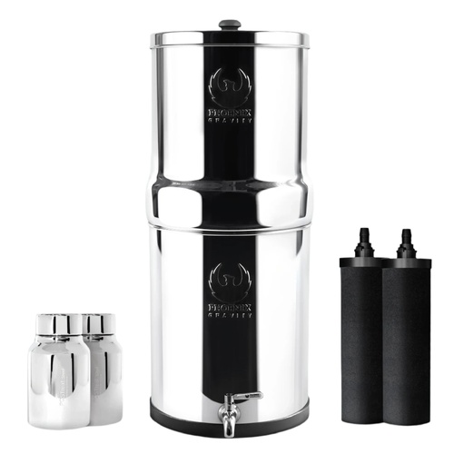 Phoenix 8L Stainless Steel Gravity Water Filter + POSTreat Fluoride cartridges