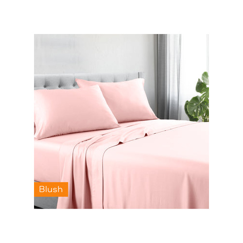 1200tc hotel quality cotton rich sheet set queen blush