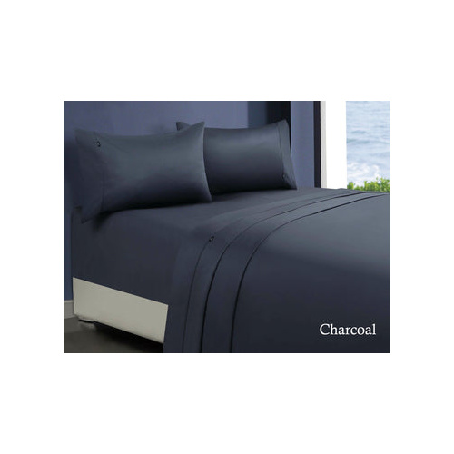 1000tc egyptian cotton sheet set 1 single charcoal