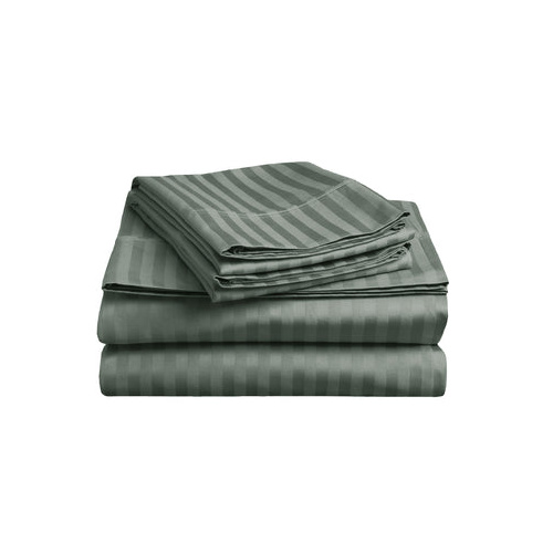 soft stripe microfibre sheet set queen charcoal