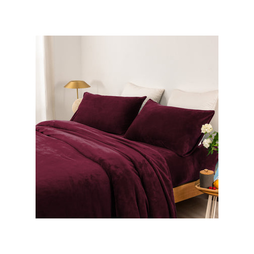 thermal microplush sheet set king single aubergine