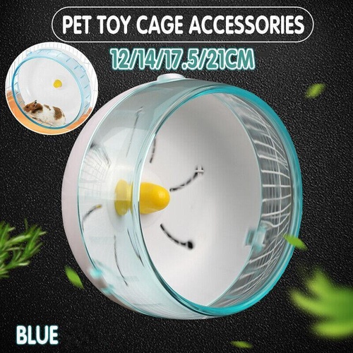 Blue Hamster Guinea Pig Running Disc Cage Accessories Running Round Wheel Pet Toys - 12CM