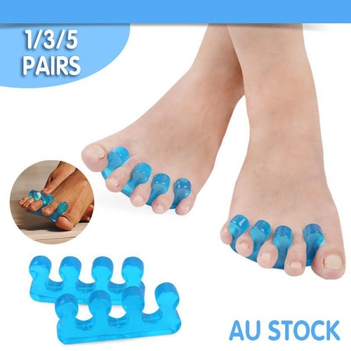 Reusable Soft Silicon Toe Finger Separator Nail Art Pedicure Polish Tool Au - 1Pair