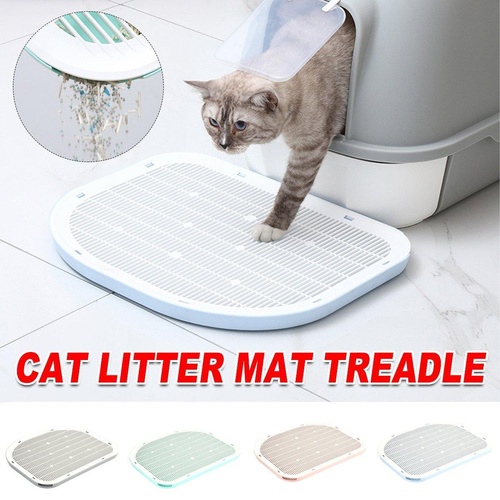 Anti Spill Cat Litter Mat Double Layer Pet Toilet Mat for Litter Box - Blue