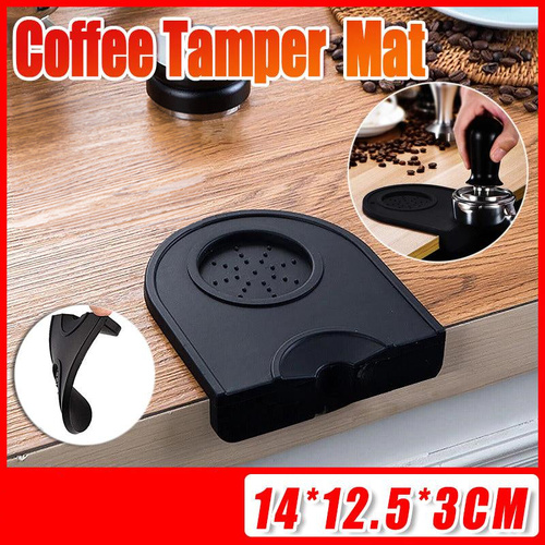Silicone Coffee Tamper Mat Non Slip Corner Tamping Pad for Espresso Station 14x12.5cm