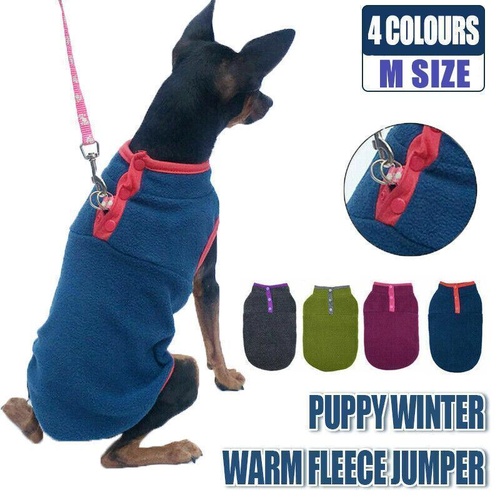 M Pet Dog Puppy Winter Warm Fleece Jumper Vest Coat Jacket Apparel Clothes Outdoor - Pink