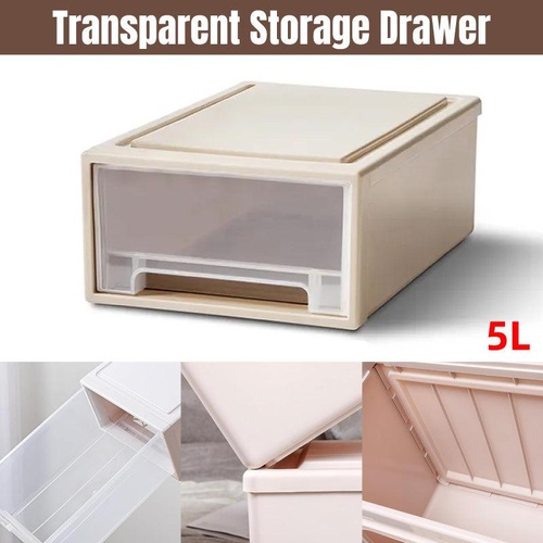Transparent Stackable Drawer Storage Box for Shoes Clothes Household Organiser