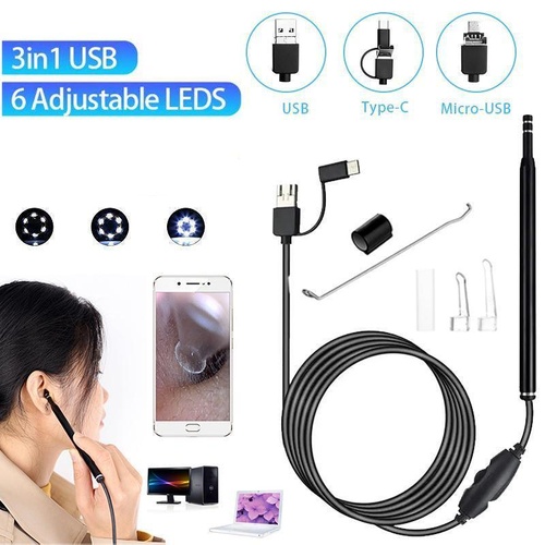 Led Ear Camera Cleaner Endoscope Otoscope Scope Pick Ear Wax Removal  Scoop Tool