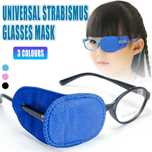 Universal Eye Patch Mask for Strabismus and Amblyopia Glasses Cover Training Aid - Pink