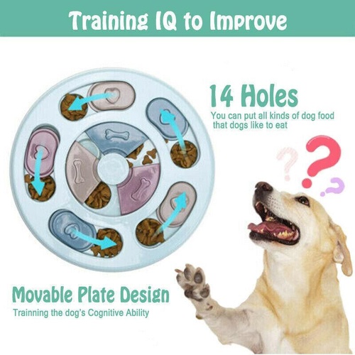 Dog Treat Dispenser Puppy Feeder Puzzle Game Interactive Toy Pet Training Supply - Green