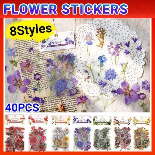 Scrapbooking Flower Stickers Pet Transparent Sticker - A
