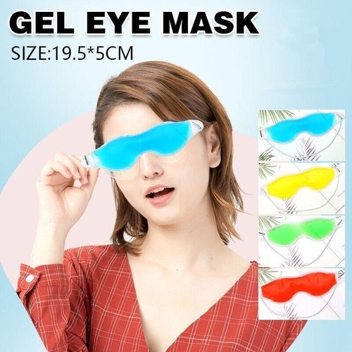 Green Relaxing Gel Eye Mask Cold Pack Warm Hot Heat Ice Cool Pad Puffiness Headache - 2PCS