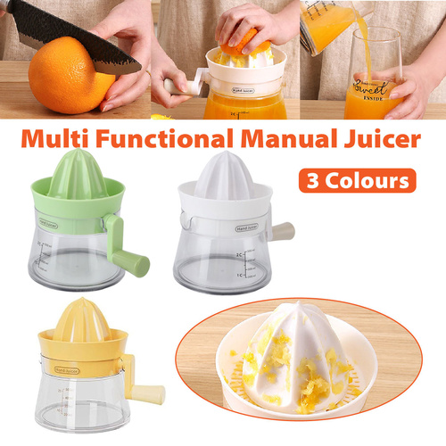 Manual Juice Extractor for Orange Lemon Home Citrus Juicer Hand Compressor - White