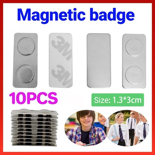 10x Magnetic Name Badge Tag Fastener Attachment Self Adhesive Strong Magnet NEW