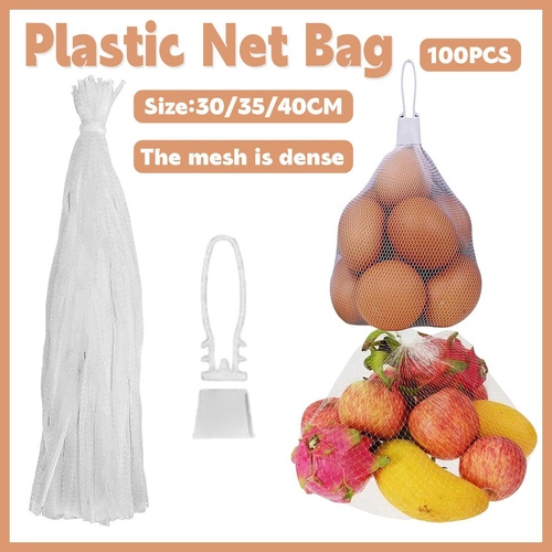 100pcs Nylon Mesh Bag Egg Storage Close Eye Plastic Mesh for Fruits Vegetables - 40cm