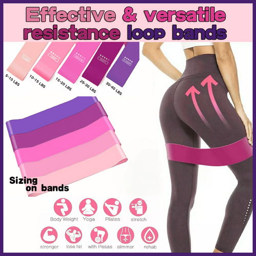 Exercise Resistance Bands Loop Power Strength Training Fitness Yoga Pilates Gym - Pink (600*50*0.5MM)