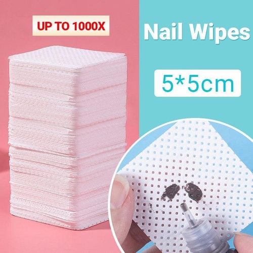 1000PCS Lint Free Cotton Nail Wipes Pads for Manicure Gel Polish Removal - 200PCS