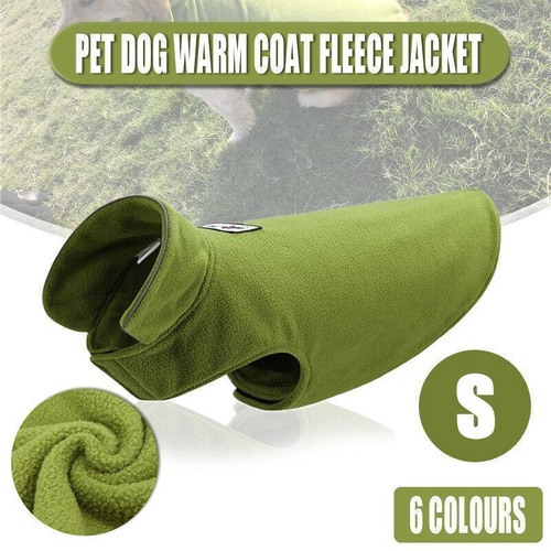 S Size Pet Dog Warm Coat Fleece Jacket Jumper Sweater Winter Puppy Vest Outfit - Green