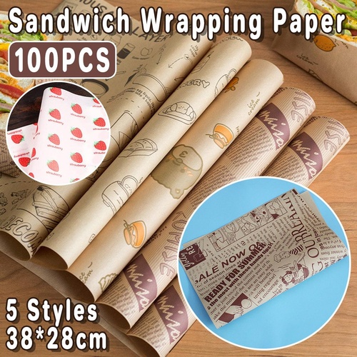100pcs Sandwich Wrappers Oil Blotting Coated Paper Air Fryer Baking Parchment - Delicious Recipes