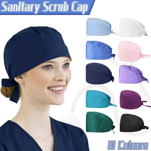 100% Cotton Unisex Surgical Scrub Cap for Doctors & Nurses - White