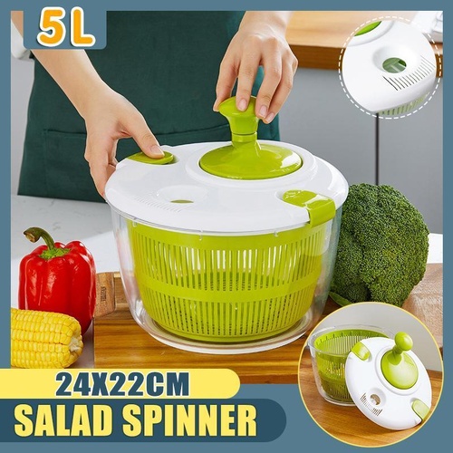 Salad Spinner Vegetable Lettuce Salad Leaves Washer Dryer Serving Bowl Container