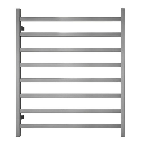 Premium Gunmetal Heated Towel Rack - 8 Bars, Square Design, AU Standard, 1000x850mm Wide