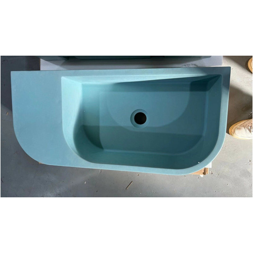 New Concrete Cement Wash Basin Counter Top Matte Teal Wall Hung Basin
