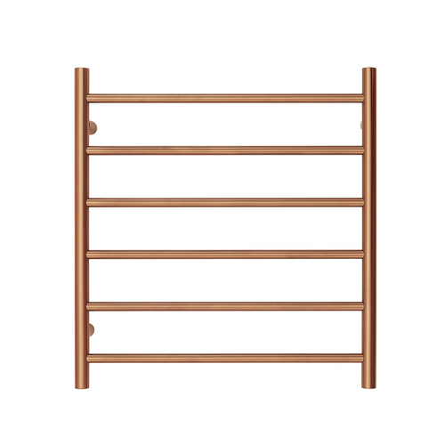 Premium Brushed Rose Gold Towel Rack - 6 Bars, Round Design, AU Standard, 650x620mm Wide