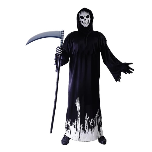 Scary Adult Glow in the Dark Party Costume Skeleton Reaper Halloween