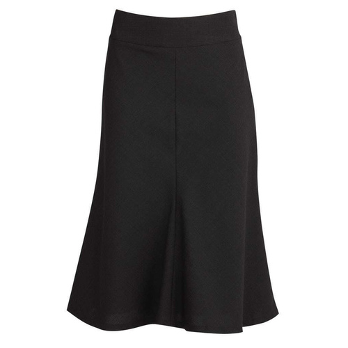 Womens Fluted 3/4 Length Below Knee Skirt Work Business - Black - 26