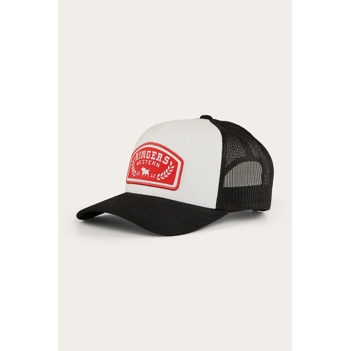 Ringers Western Wheatbelt Trucker Baseball Cap Hat in White/Red