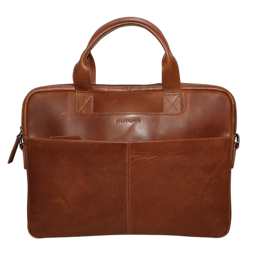 Futura Mens Slimline Laptop Bag Satchel Handbag Handles College - Brown