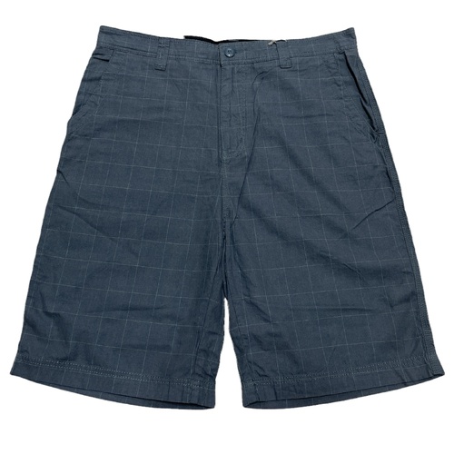 Mens 100% Cotton Summer Shorts - Check Grey - 2XL/38