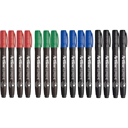 Artline Supreme Permanent Markers - Assorted Colours 15 pack