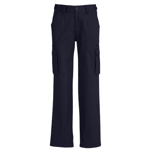 Mens CARGO PANTS Work Wear Trousers 100% COTTON Tradie Pockets Military 310gsm - Navy - 127""