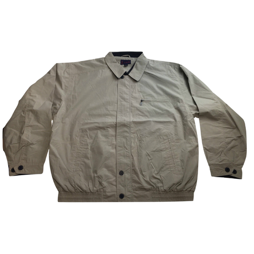 Mens Plus Size Jacket Big & Tall Blazer Zip Up Coat Bomber Military Style - Oyster - 5XL