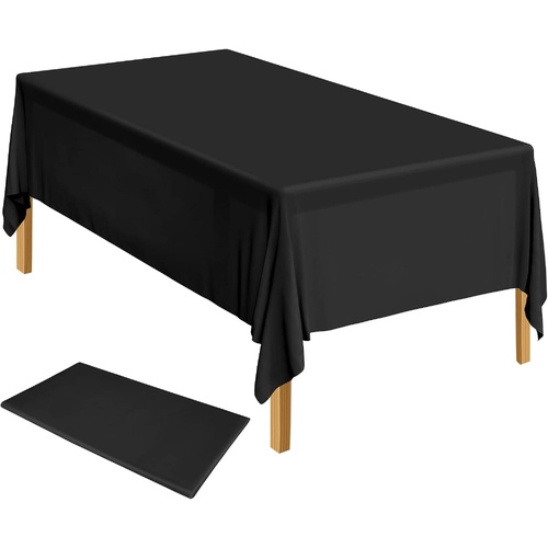 Table Cloth Cover Reusable & Washable Xmas Party 137cm x 274cm (54"x108") in Black