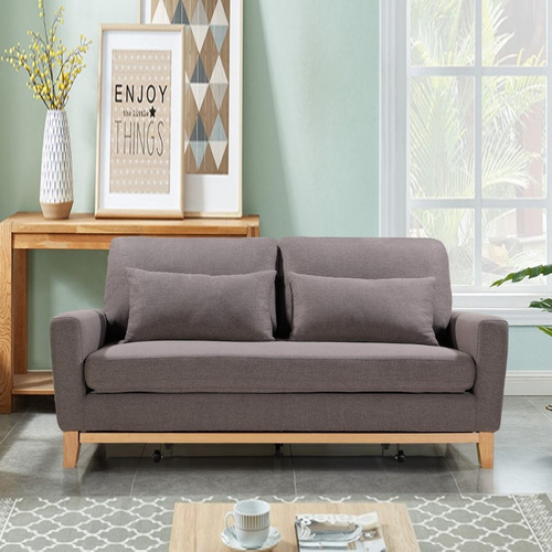 SHASA 2 Seater Pull-out Sofa bed Grey celadon