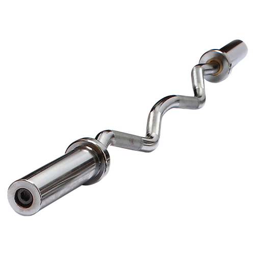 120cm Chrome Olympic EZ Curl Bar – Weightlifting Barbell for Home Gym & Bodybuilding